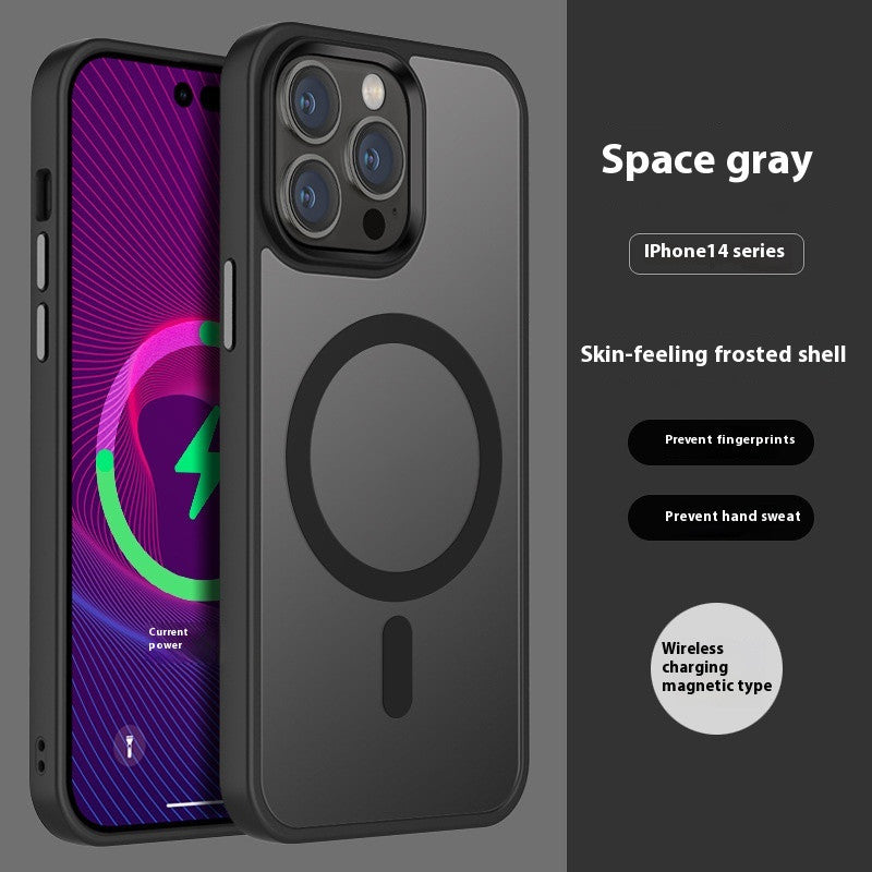 Ultra-Slim Magnetic Shield Case: Strong Grip & Skin-Friendly Frosted Finish for iPhone 13, 14, 15 & 16 Series