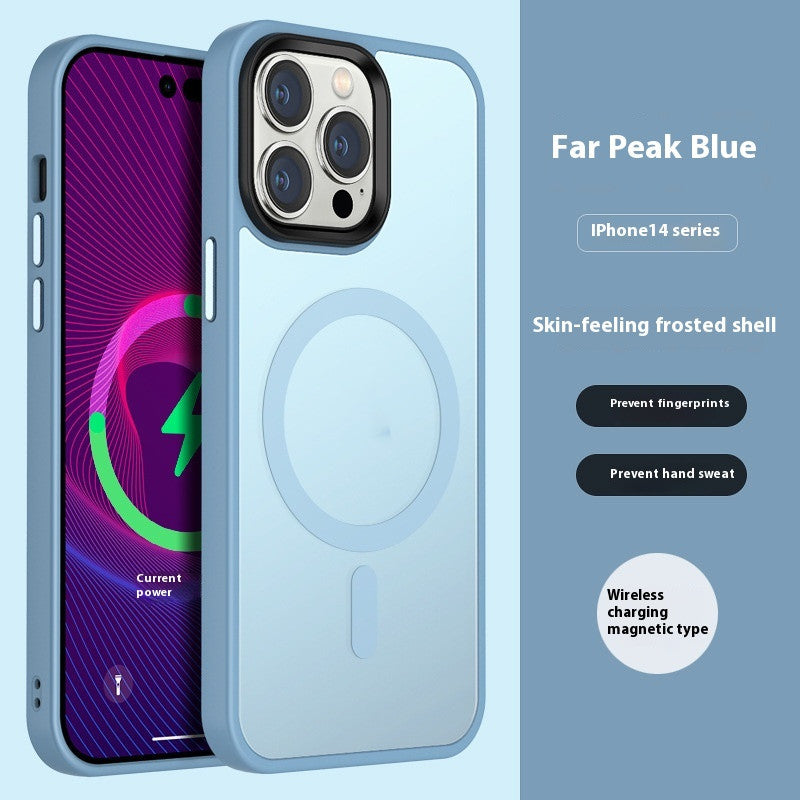 Ultra-Slim Magnetic Shield Case: Strong Grip & Skin-Friendly Frosted Finish for iPhone 13, 14, 15 & 16 Series