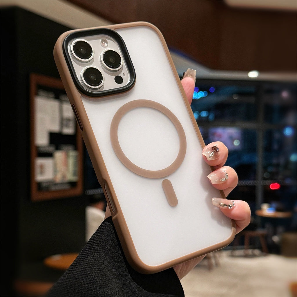 Ultra-Slim Magnetic Shield Case: Strong Grip & Skin-Friendly Frosted Finish for iPhone 13, 14, 15 & 16 Series
