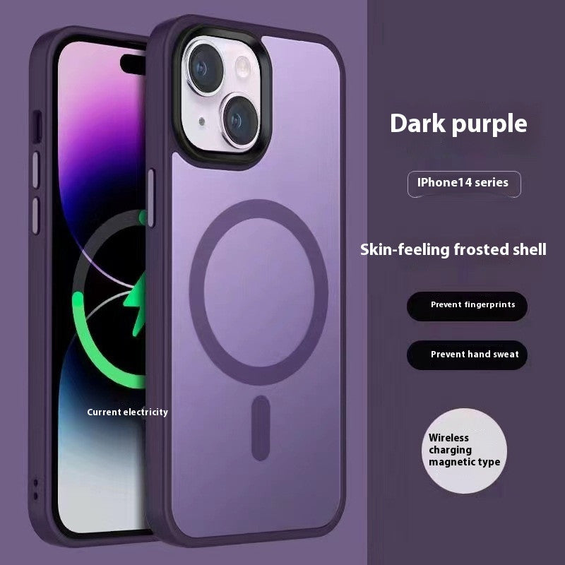 Ultra-Slim Magnetic Shield Case: Strong Grip & Skin-Friendly Frosted Finish for iPhone 13, 14, 15 & 16 Series