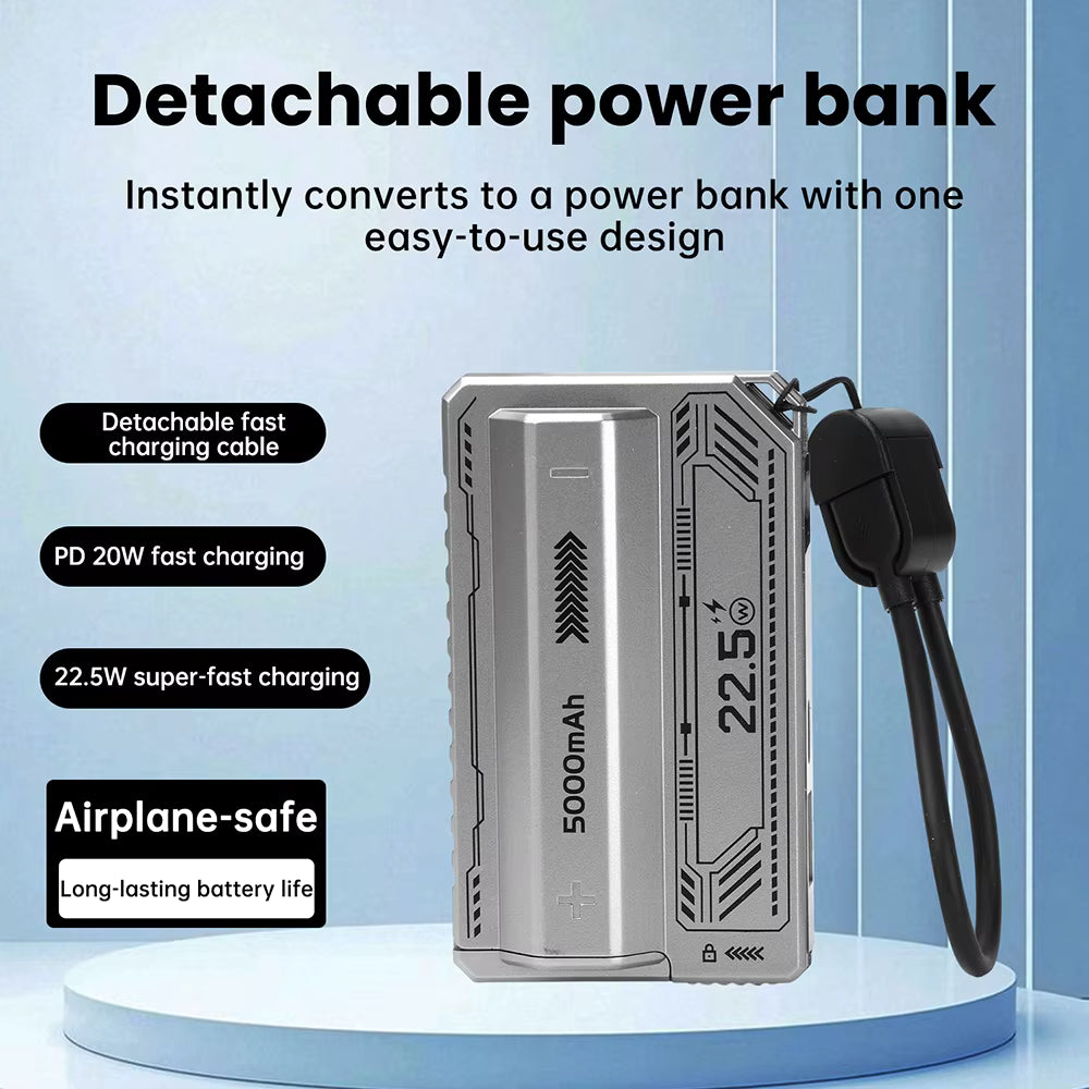 20W PD Fast Charging 21700 DIY Power Bank Case with Detachable Cables (Bare Case) 3