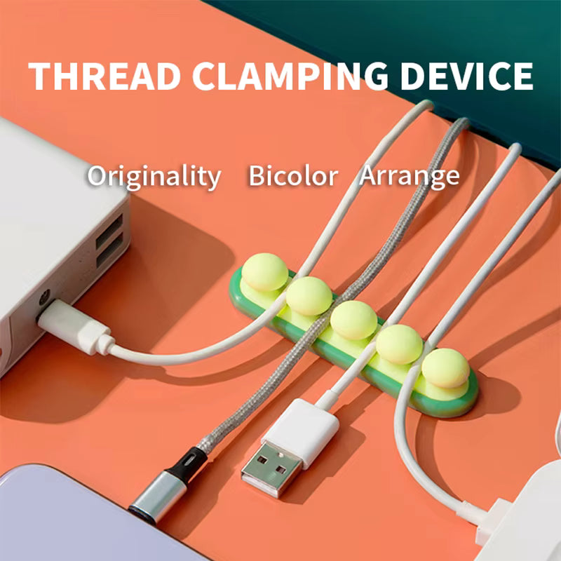 Desktop Data Cable Charger Storage & Wall Fixing Clip Device 1