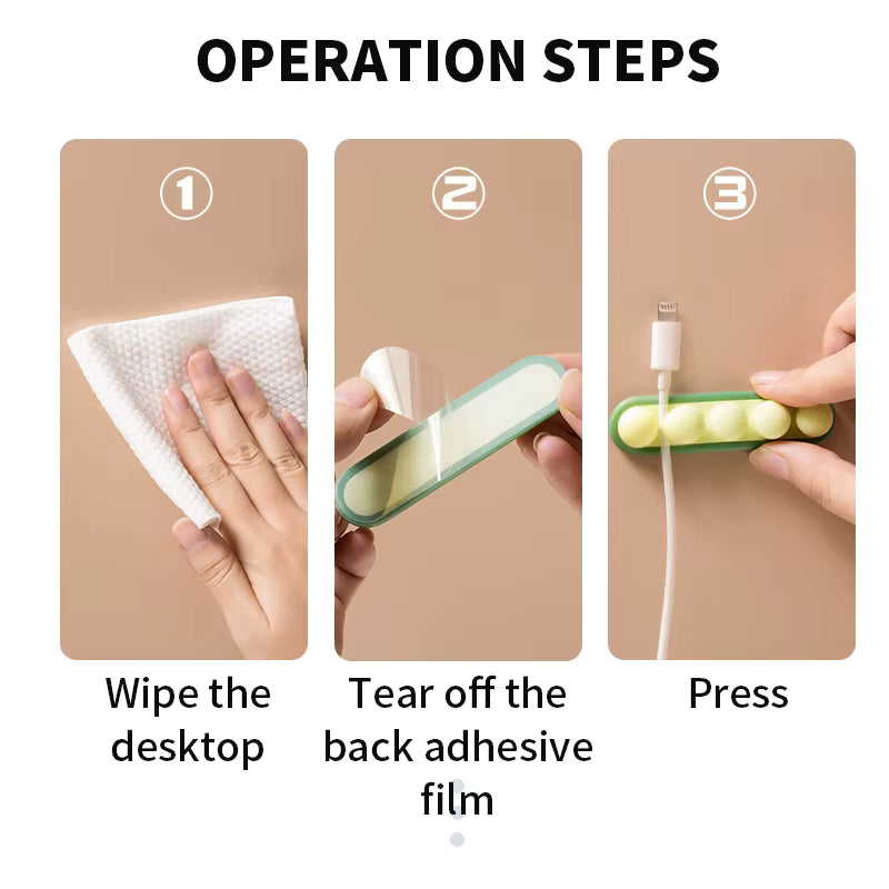 Desktop Data Cable Charger Storage & Wall Fixing Clip Device 5