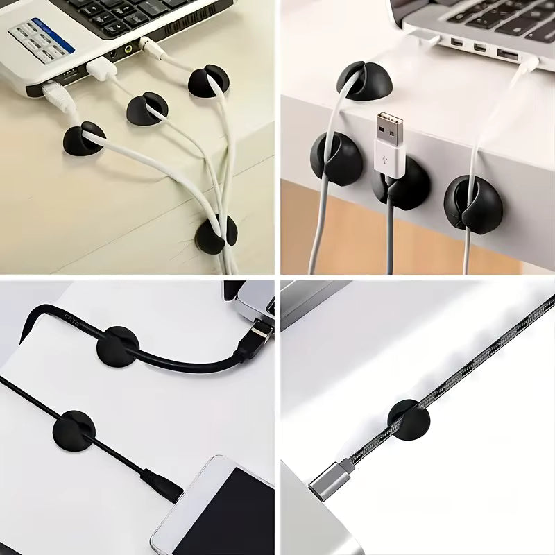 4/8pcs Cable Clips Portable Adhesive Cable Management Charger Wire Holder Clips Cord Organizers for Home Office Car Nightstand 6