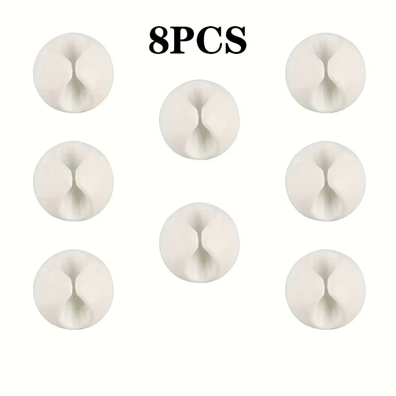 4/8pcs Cable Clips Portable Adhesive Cable Management Charger Wire Holder Clips Cord Organizers for Home Office Car Nightstand 5