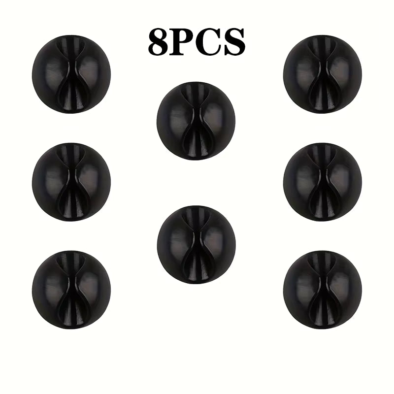 4/8pcs Cable Clips Portable Adhesive Cable Management Charger Wire Holder Clips Cord Organizers for Home Office Car Nightstand