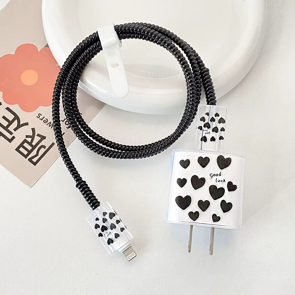 Charger Protector Cable Organiser for iPhone 15 16 14 13 Pro Max 11 12 18W 20W PD Cute Data Cable Management Cord Winder Shell