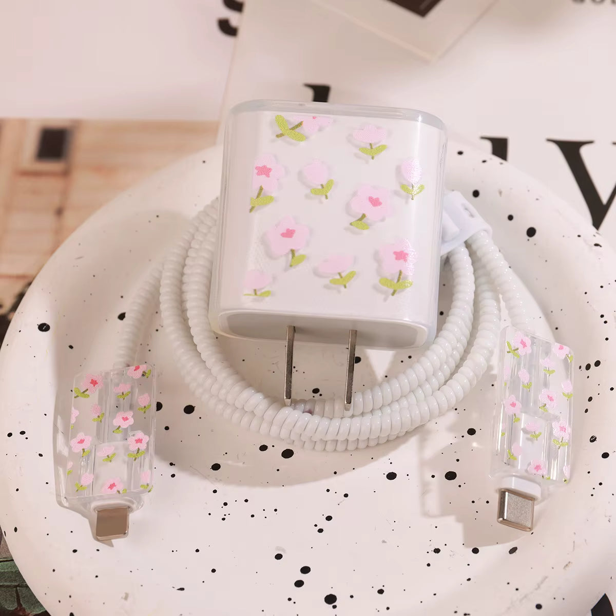 Charger Protector Cable Organiser for iPhone 15 16 14 13 Pro Max 11 12 18W 20W PD Cute Data Cable Management Cord Winder Shell