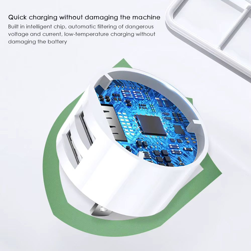 5V 2.1A White Dual USB Charger Quick Charge Wall Charger Mobile Phone Charging Mini Round Adapter Travel Charger 3