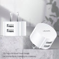 5V 2.1A White Dual USB Charger Quick Charge Wall Charger Mobile Phone Charging Mini Round Adapter Travel Charger 1