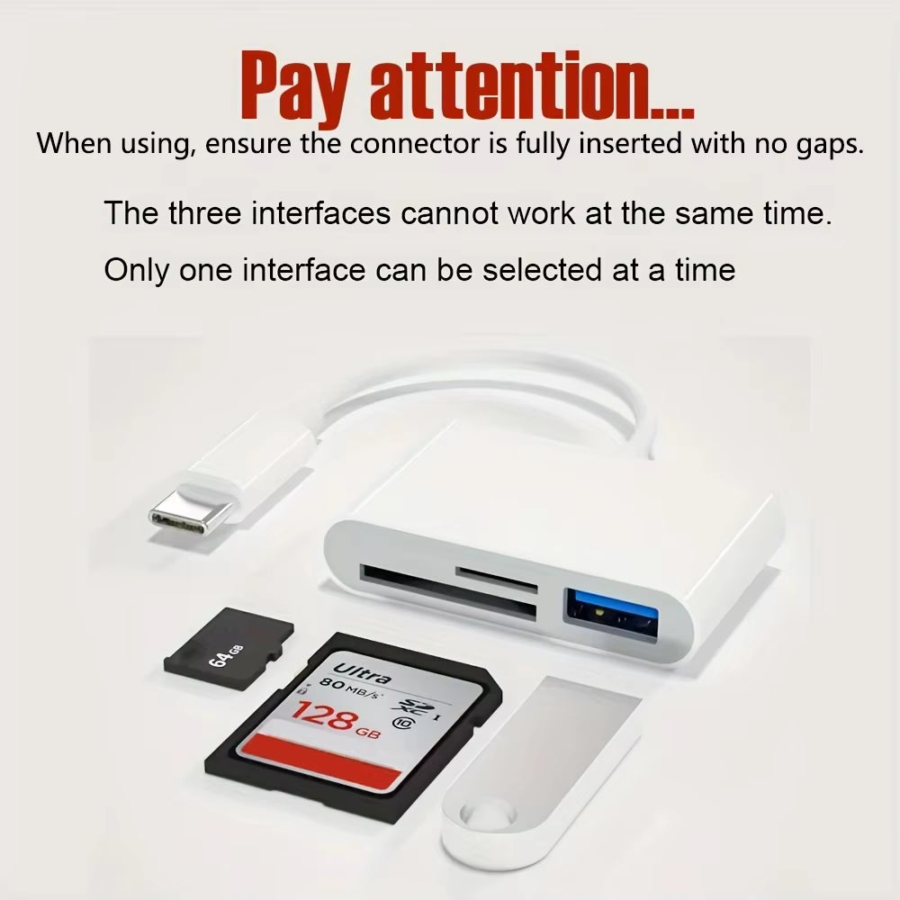 USB C To SD/TF Memory Card Reader, 3-in-1 USB C Card Read Compatible With iPhone 15 Pro iPad Mac MacBook Laptop Android,PC & Acc 3