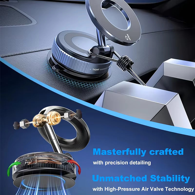Car Phone Magnetic Stand Mechanical Vacuum Suction Cup Rotate 360° Magnetic Adsorption Bracket Navigation Universal Holder 4