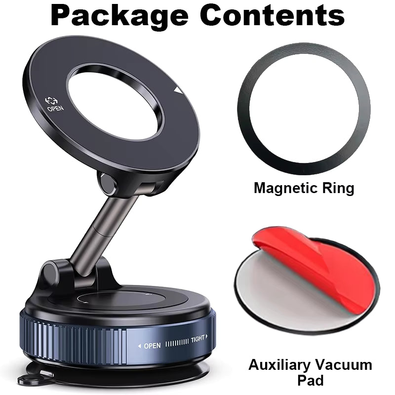 Car Phone Magnetic Stand Mechanical Vacuum Suction Cup Rotate 360° Magnetic Adsorption Bracket Navigation Universal Holder 5