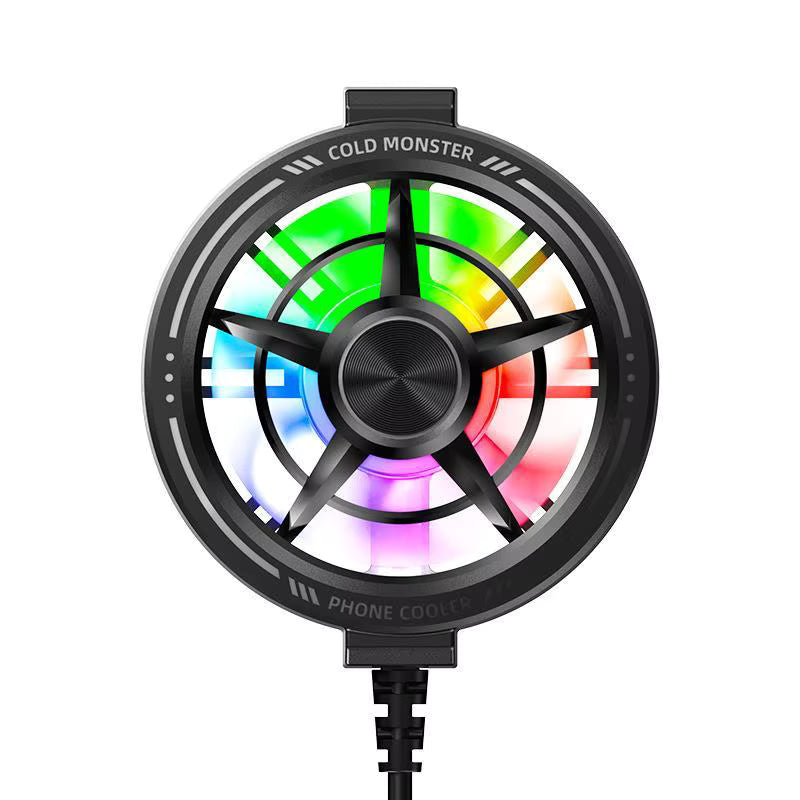 Clip On Phone Cooler Fan Low Noise RGB Light USB Powered Fast Phone Radiator for Outdoor Vlogging Gaming