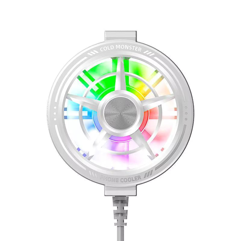 Clip On Phone Cooler Fan Low Noise RGB Light USB Powered Fast Phone Radiator for Outdoor Vlogging Gaming