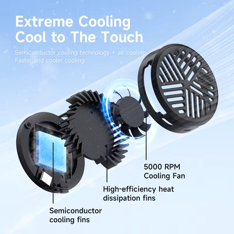 Hagibis Magnetic Cell Phone Cooler Universal Cooling Fan Portable Mobile Phone Radiator for iPhone 17 Pro Gaming Live Streaming 2
