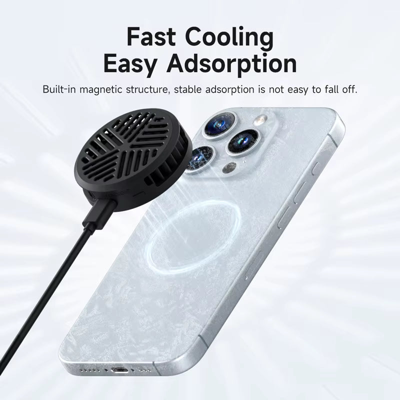 Hagibis Magnetic Cell Phone Cooler Universal Cooling Fan Portable Mobile Phone Radiator for iPhone 17 Pro Gaming Live Streaming 4