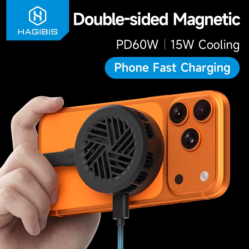 Hagibis Magnetic Cell Phone Cooler Double-sided Magnetic Semiconductor Cooling Fan Phone Radiator for Gaming Live Streaming Vlog 1