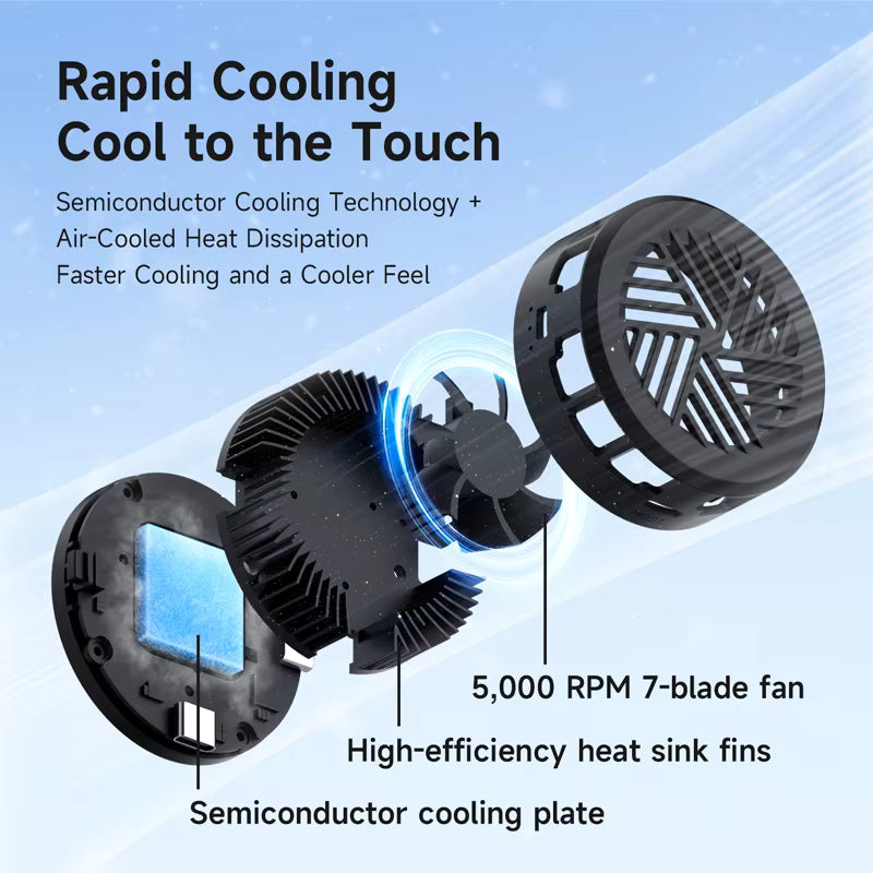 Hagibis Magnetic Cell Phone Cooler Double-sided Magnetic Semiconductor Cooling Fan Phone Radiator for Gaming Live Streaming Vlog 5