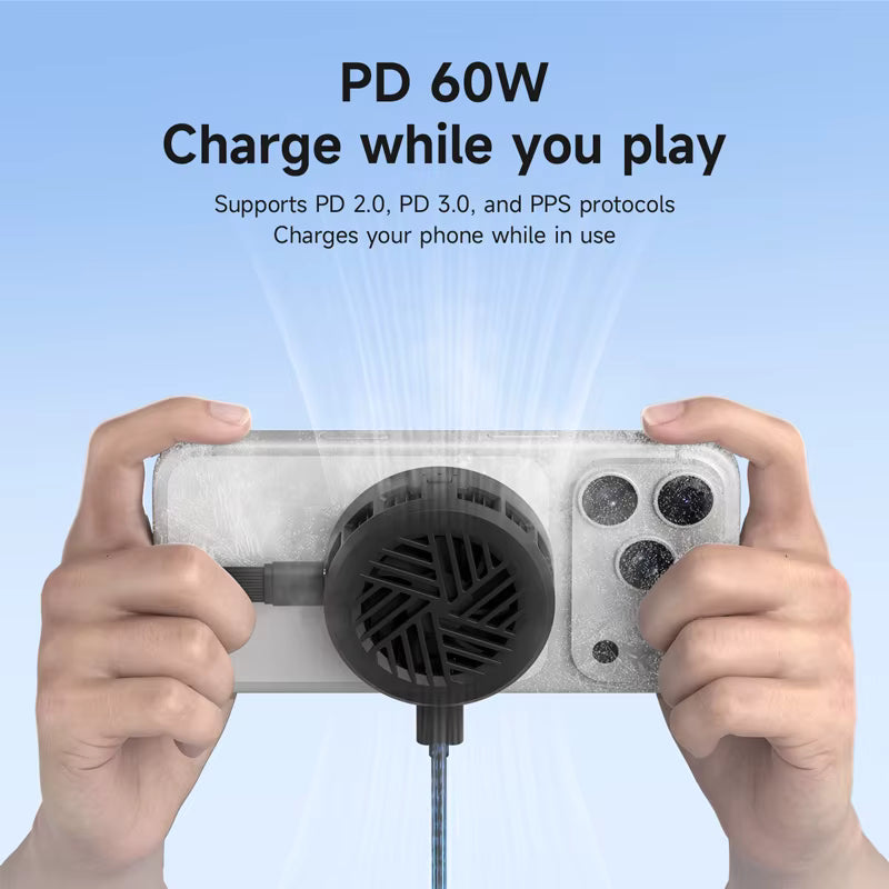 Hagibis Magnetic Cell Phone Cooler Double-sided Magnetic Semiconductor Cooling Fan Phone Radiator for Gaming Live Streaming Vlog 2