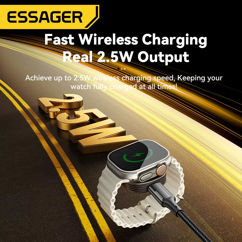 Essager Magnetic Wireless Charger for Apple Watch 8 7 6 5 4 3 2 SE Portable USB Type C Magnetic Fast Charger for iWatch Ultra 3