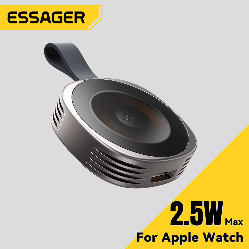 Essager Magnetic Wireless Charger for Apple Watch 8 7 6 5 4 3 2 SE Portable USB Type C Magnetic Fast Charger for iWatch Ultra 1