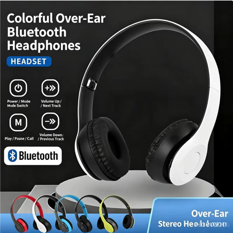 P47 Wireless 5.0 Overhead Bluetooth Headphones for Music with Deep Bass Universal Compatibility High-Quality Sound Earphones 6