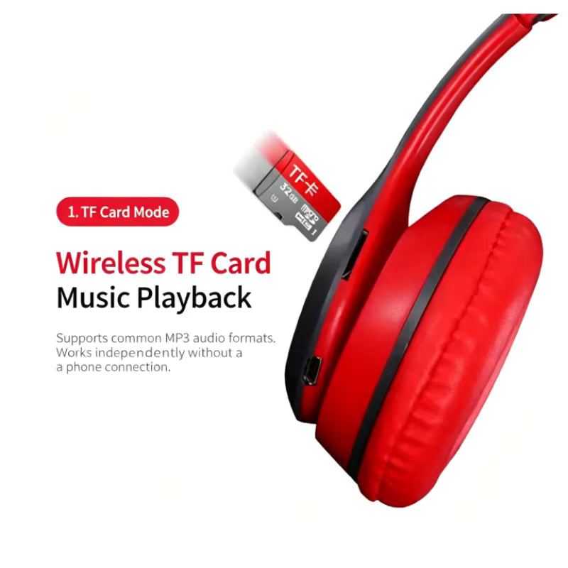 P47 Wireless 5.0 Overhead Bluetooth Headphones for Music with Deep Bass Universal Compatibility High-Quality Sound Earphones 3
