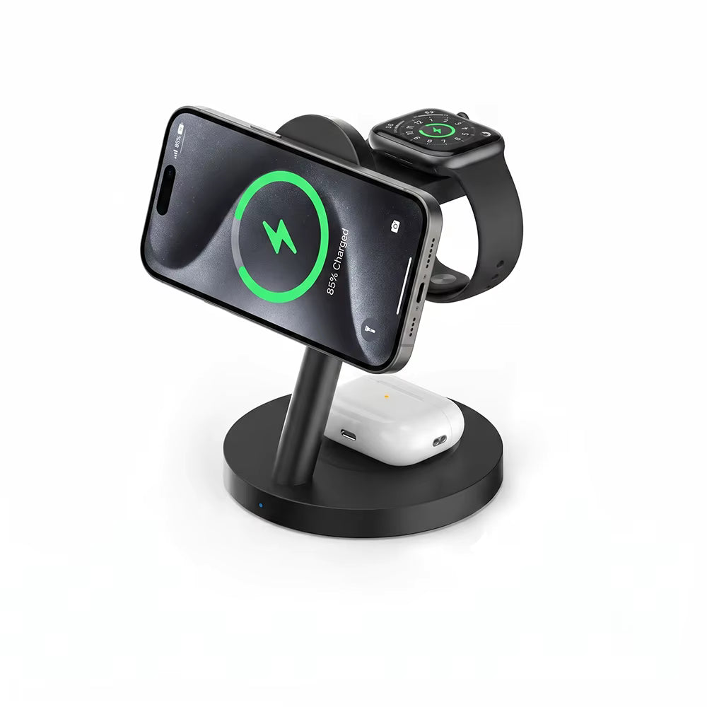 25W Qi2.2 3-in-1 Fast Wireless Charger Stand + 45W Plug For iPhone 17 16 Plus Pro Max Apple Watch Ultra 3 2 S11 S10 AirPods 4