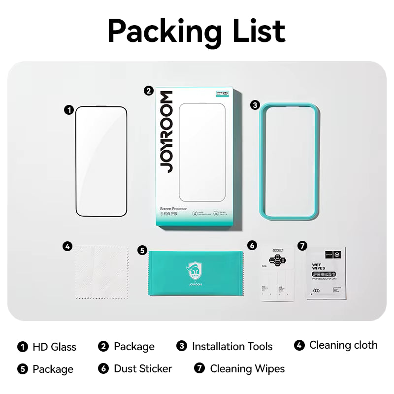 Joyroom 1/2/3pcs HD Glass For iPhone 18 17 16 15 14 13 12 Pro Max Screen Protector For iPhone 18 17 Pro Max Glass Tempered Glass 6