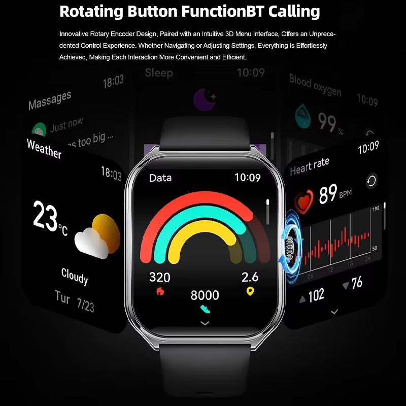 New Ultra Thin Smart Watch Men 1.96' AMOLED HD Pixel Display Always Show Time BT Call Reminder Smartwatch Ladies For Android iOS 4