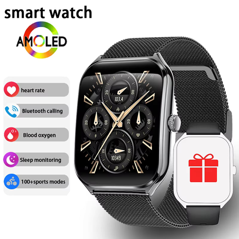 New Ultra Thin Smart Watch Men 1.96' AMOLED HD Pixel Display Always Show Time BT Call Reminder Smartwatch Ladies For Android iOS