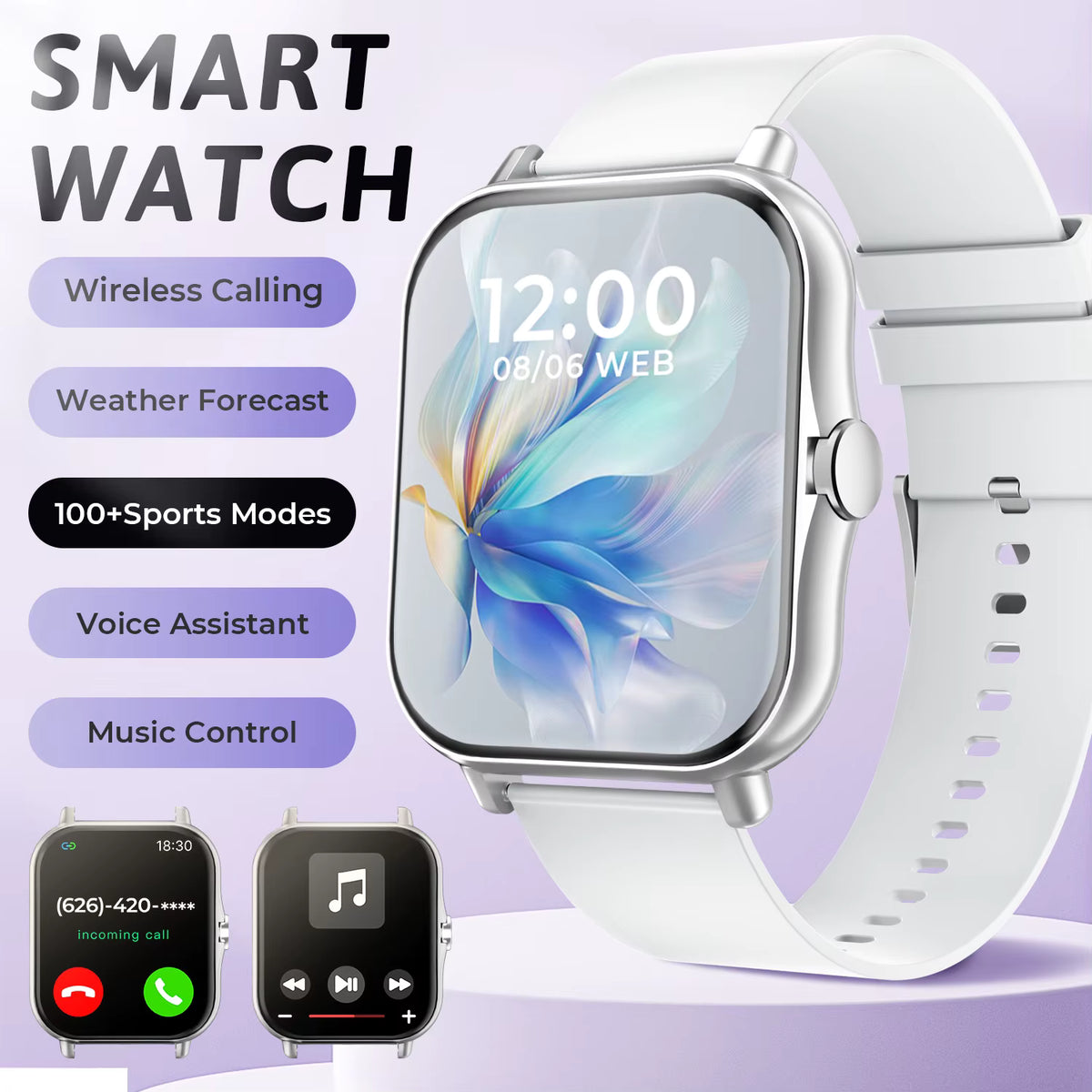 2026 New Smartwatch Bluetooth Call Fitness Tracker Heart Rate Sleep Record Outdoor Sport Watch for Android/IOS Men Women Gift