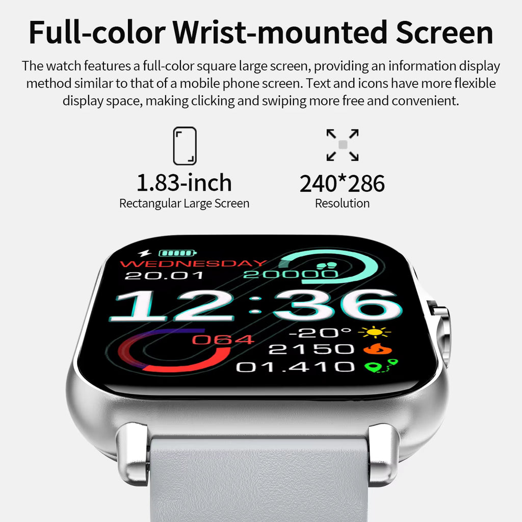2026 New Smartwatch Bluetooth Call Fitness Tracker Heart Rate Sleep Record Outdoor Sport Watch for Android/IOS Men Women Gift 4