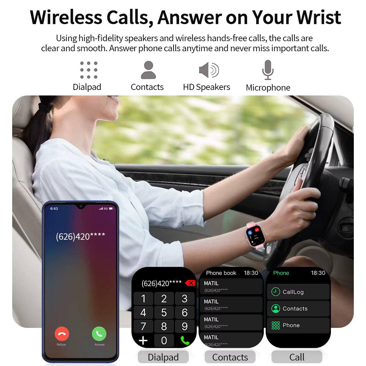 2026 New Smartwatch Bluetooth Call Fitness Tracker Heart Rate Sleep Record Outdoor Sport Watch for Android/IOS Men Women Gift 6