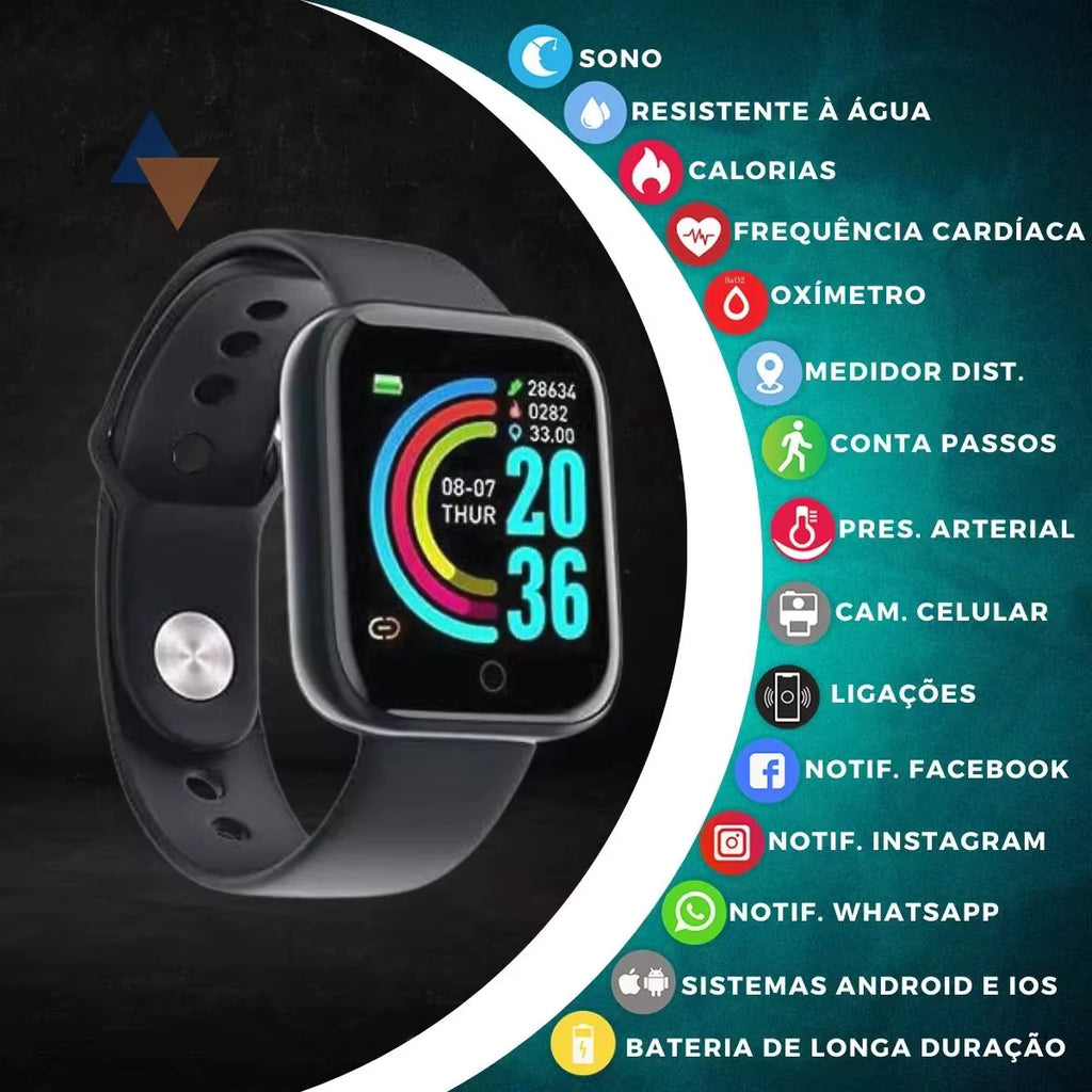 D20 Smart Watch Sport Fitness Tracker Pedometer Smartwatch for Men Women Digital Wristwatch Y68 Pro6 Gift 3
