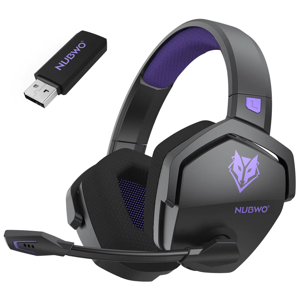 NUBWO G06 Dual Wireless Gaming Headphones 2.4GHz Bluetooth 5.3 Headsets Gamer with Microphone for PS5, PS4, PC, Mobile, Switch