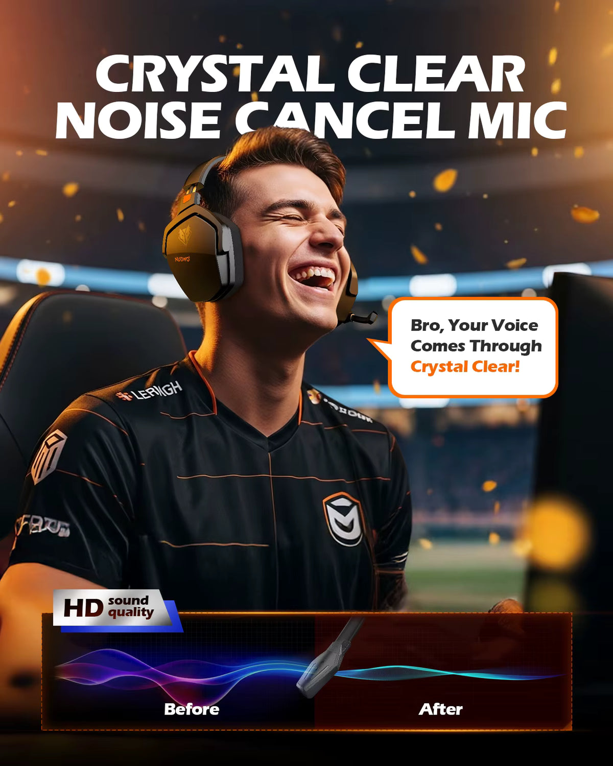 NUBWO G06 Dual Wireless Gaming Headphones 2.4GHz Bluetooth 5.3 Headsets Gamer with Microphone for PS5, PS4, PC, Mobile, Switch 3