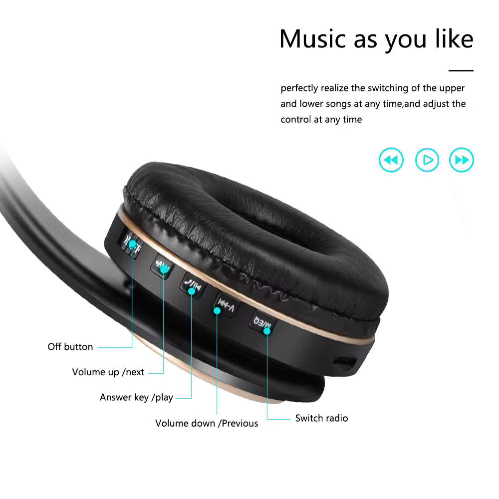 EOENKK T8 Wireless Headphones Bluetooth 5.3 Stereo Surround Sound Foldable Sport Low Latency Gaming Headset With Noise Reduction 5