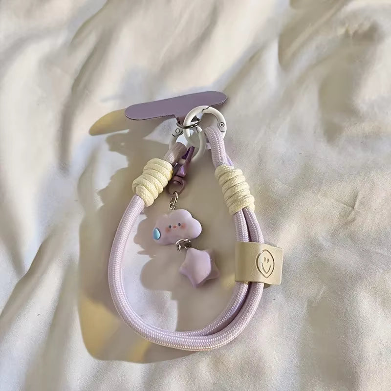 New Colourful Mobile Phone Strap Short Wrist Strap Clouds Star Charm Keychain Camera Chain Lanyard Universal Phone Case Lanyard 5