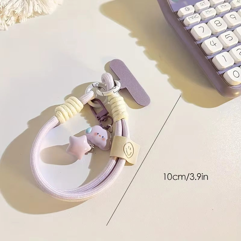 New Colourful Mobile Phone Strap Short Wrist Strap Clouds Star Charm Keychain Camera Chain Lanyard Universal Phone Case Lanyard 3