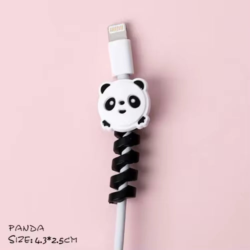 8 PCS Cartoon Silicone Charger Cable Protectors Mobile Phone Charger End Cord Charging Cable Winder