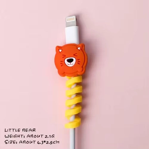 8 PCS Cartoon Silicone Charger Cable Protectors Mobile Phone Charger End Cord Charging Cable Winder