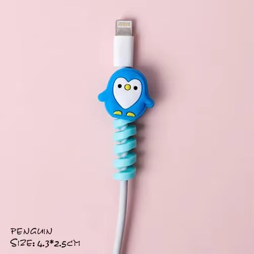 8 PCS Cartoon Silicone Charger Cable Protectors Mobile Phone Charger End Cord Charging Cable Winder