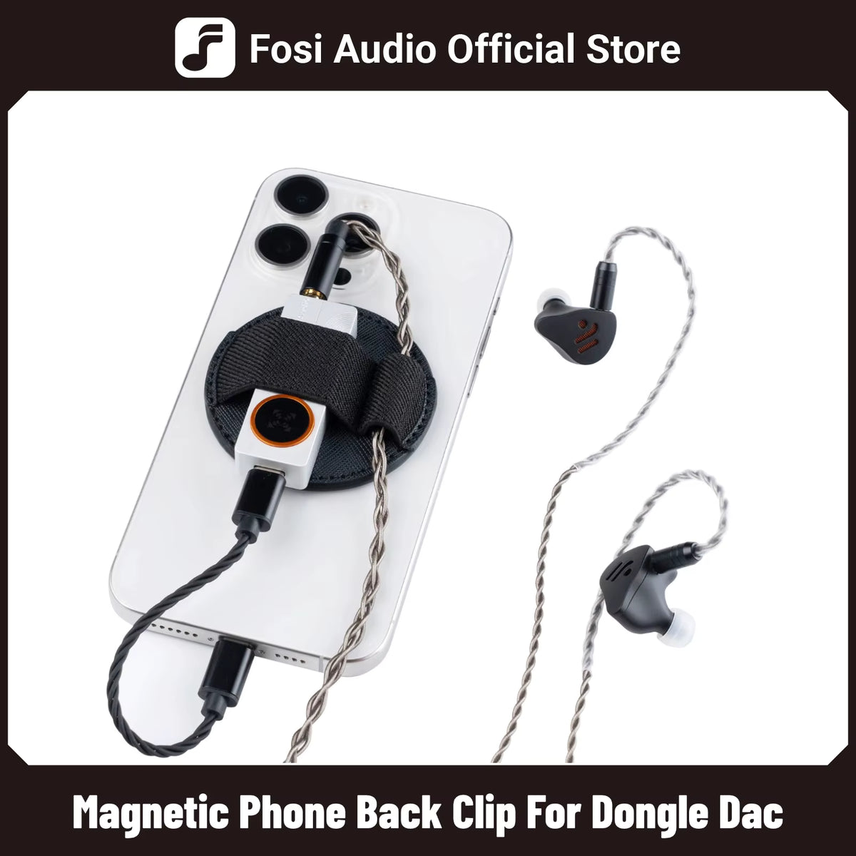 Mobile Phone Magnetic Back Clip Magnetic Dac holder For DS3/DS2 Dongle DAC/Wired IEM Earphones 1