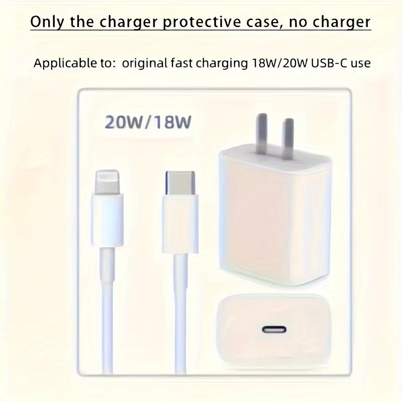 Cute 3D Shell Fish Star Wave Border Epoxy USB Protector Cover For iPhone 18W-20W Data Line Head Cord Fast Charging Case 6